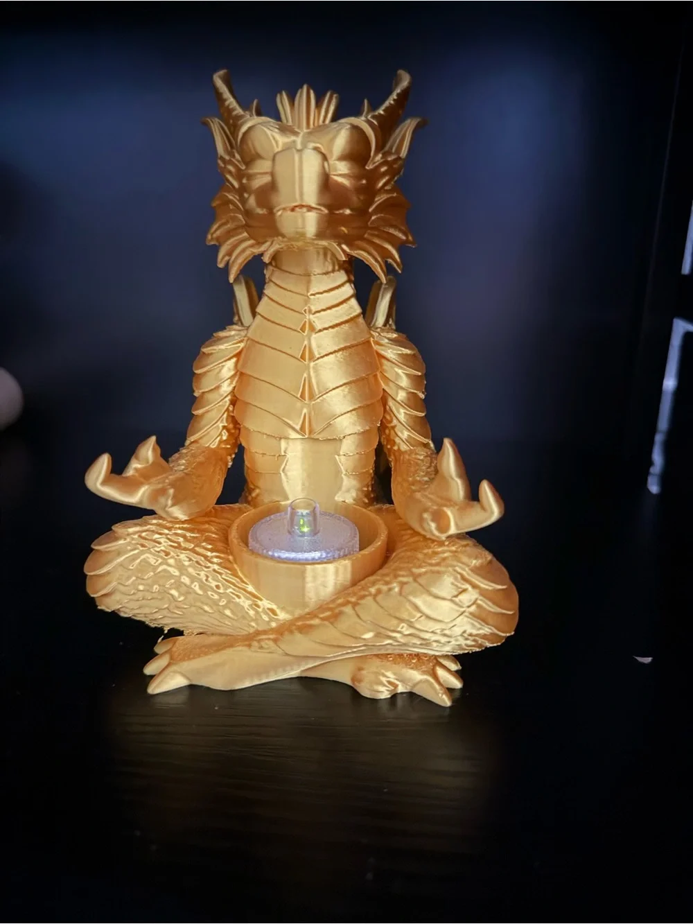 Golden Dragon Tealight Holder - Gold Home Accent